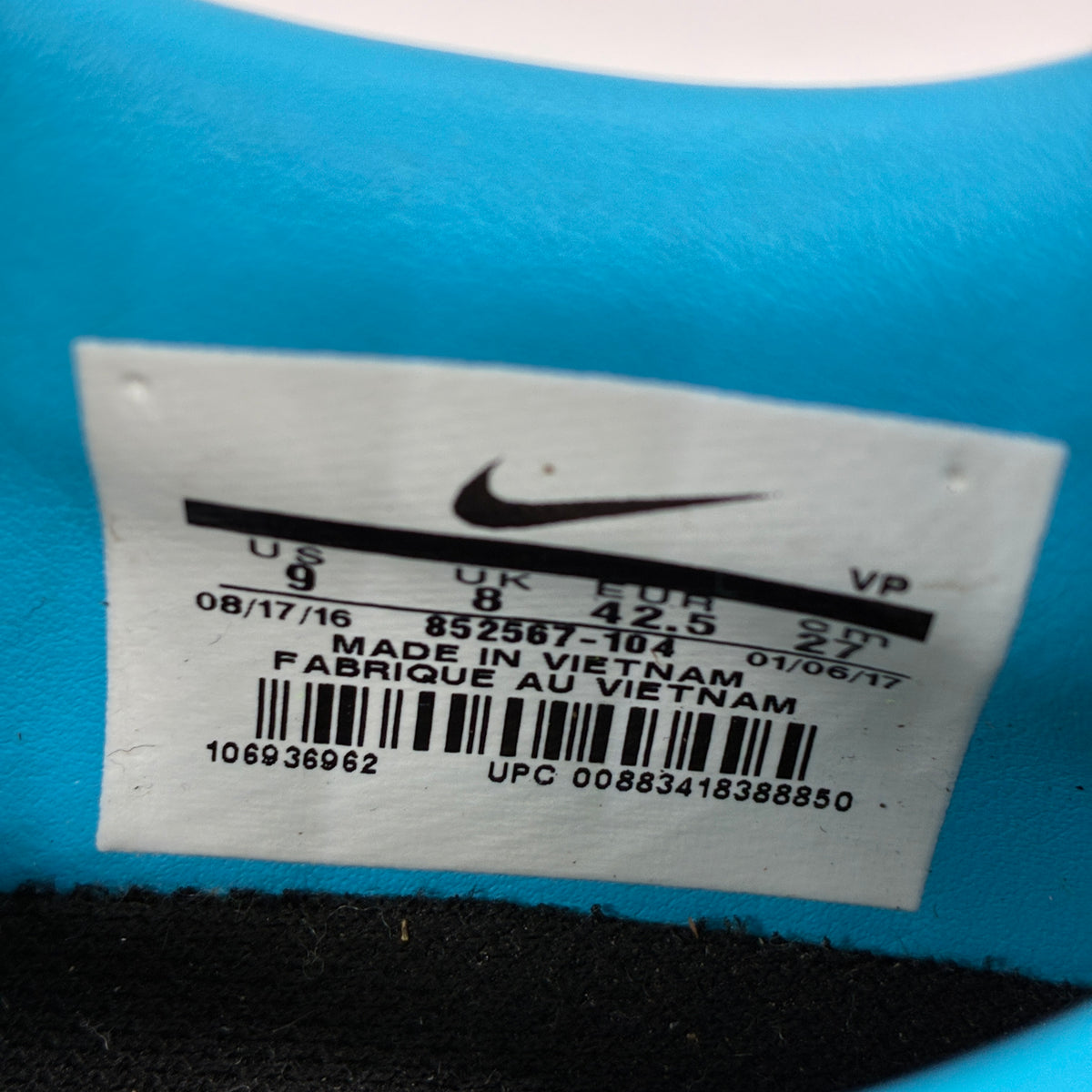 Actual size label