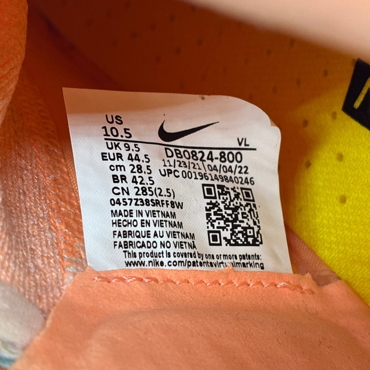 Actual size label