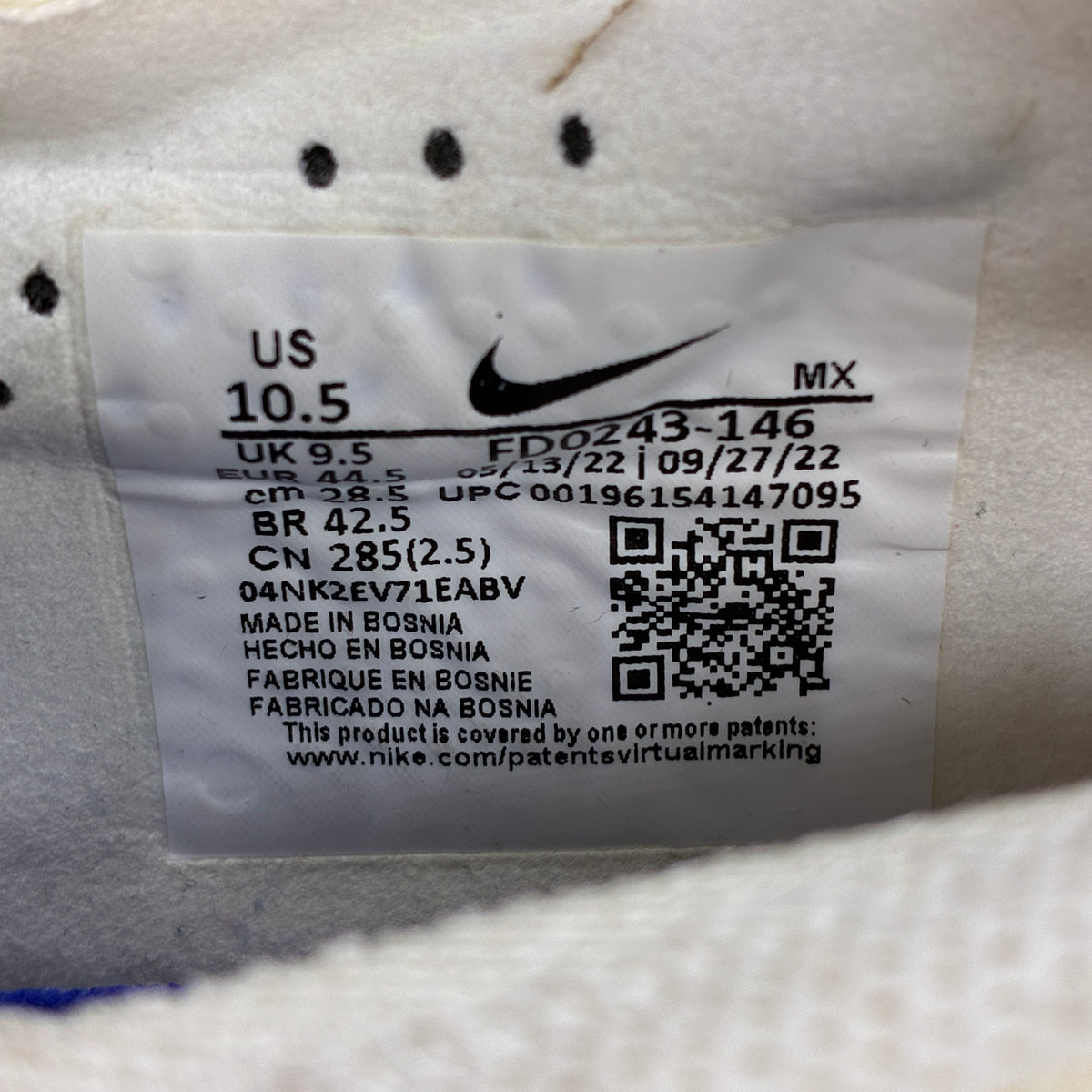 Actual size label