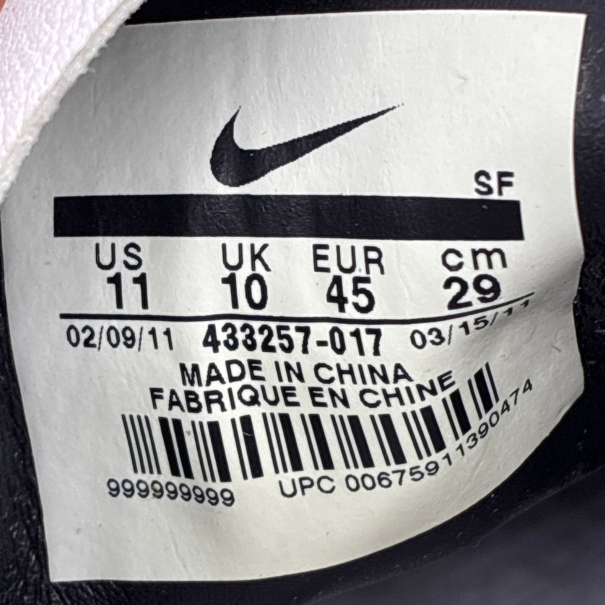 Actual size label
