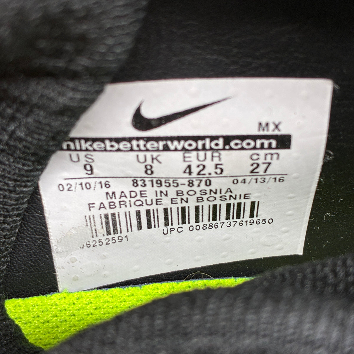 Actual size label