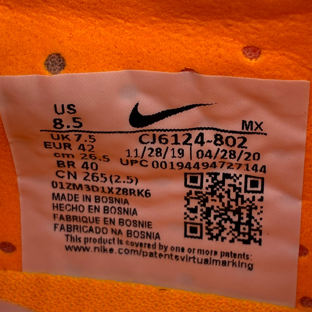 Actual size label