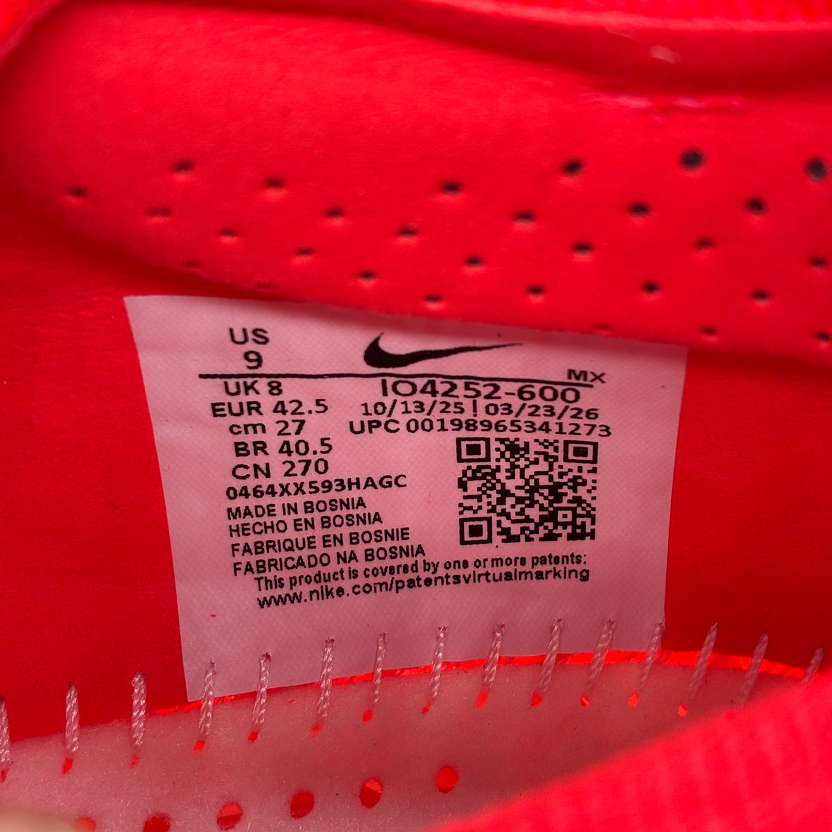 Actual size label
