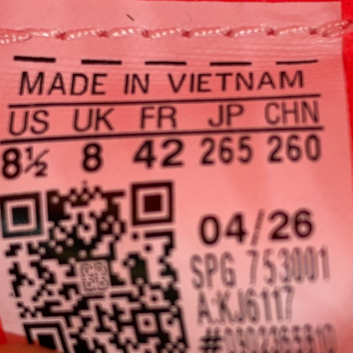 Actual size label