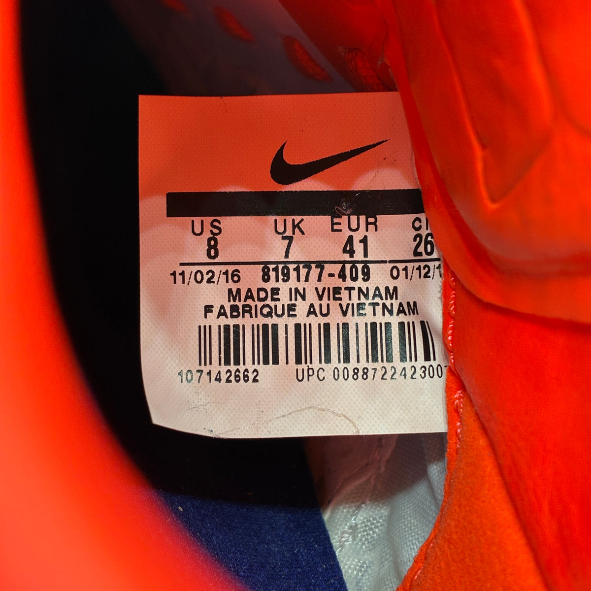 Actual size label